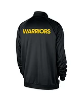 Nike Men's Black Golden State Warriors Courtside Pique Club Full-Zip Track Jacket