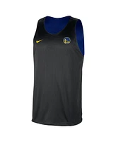 Nike Men's Royal/Black Golden State Warriors Courtside Reversible Mesh Practice Jersey
