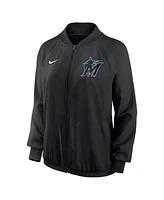 Nike Women's Black Miami Marlins Authentic Collection Team Raglan Performance Full-Zip Jacket