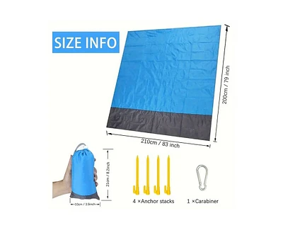 Beach Blanket Outdoor Waterproof Sand Free Picnic Blanket Sand Proof Mat 79 X 83 in