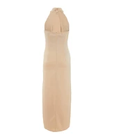 Quiz Women's Satin Halter Neckline Midi Dress