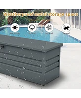Mondawe 100 Gallon Resin Outdoor Deck Box Waterproof, Plastic Patio Storage with Side Handles