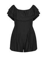 City Chic Plus Poppy Playsuit