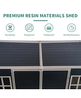 Mondawe 8x6ft Outdoor Storage Shed with Floor and 2 Windows