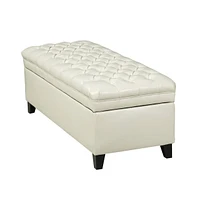 Pu Leather Storage Bench Classic Tufted Ottoman Multifunctional Bedroom and Living Room Bench-The Pop Home