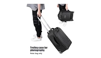 Neewer 2-in-1 Rolling Camera Backpack Trolley Case - Anti-Shock Detachable Padded Compartment
