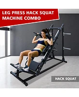 Professional Leg Press and Hack Squat Machine for Home Gym with Weight Storage