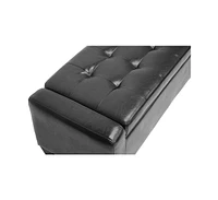 Baxton Studio Manchester Black Ottoman