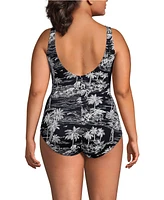 Lands' End Plus Tugless Low Leg One Piece Swimsuit