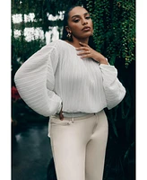 Eloquii Plus Size Plisse Dolman Top