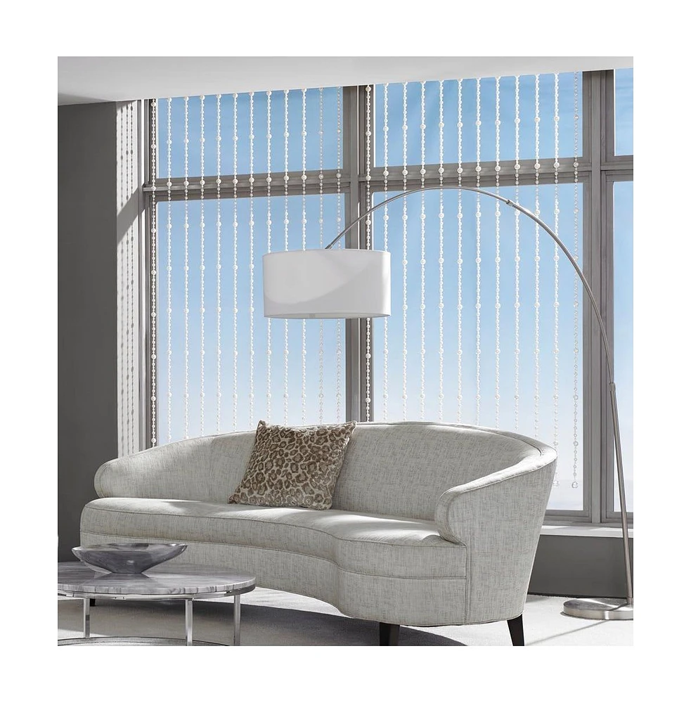 Kate Aurora 1 Piece Premium Luxury Large Pearl Beaded Window Curtain Panel