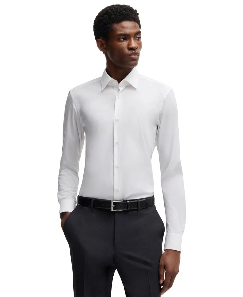 Boss by Hugo Men's Stretch-Cotton Poplin Slim-Fit Dress Shirt
