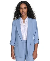 Calvin Klein Women's Faux-Denim Roll-Sleeve Jacket
