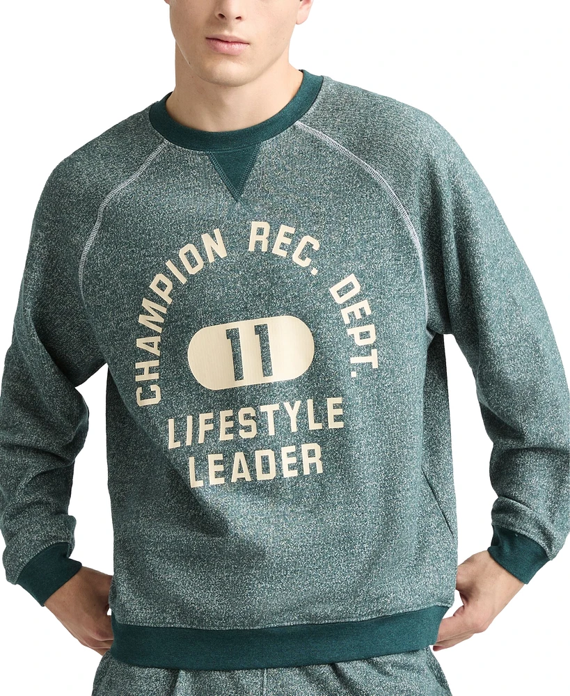Champion Men's Yearbook Raglan Sleeve Logo Graphic Sweatshirt
