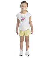 adidas Toddler and Little Girls 2-Piece Short Sleeve Graphic T-Shirt Mesh Set