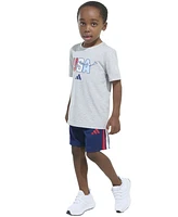 adidas Toddler & Little Boys Graphic T-Shirt Stripe Shorts