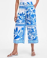 I.n.c. International Concepts Women's Printed Wide-Leg Cropped Pants, Exclusively at Macy's
