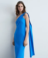 Mango Women's Off-Shoulder Asymmetric Dress