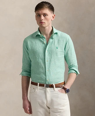 Polo Ralph Lauren Men's Classic-Fit Houndstooth Linen Shirt