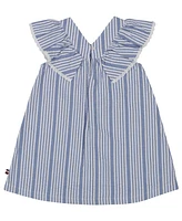 Tommy Hilfiger Toddler and Little Girls Ruffled Sleeve Seersucker Stripe Dress