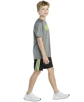 adidas Big Boys Raglan-Sleeve Graphic T-Shirt & 3-Stripe Shorts, 2 Piece Set