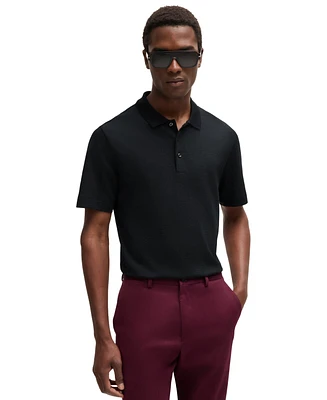 Boss by Hugo Boss Men's Herringbone-Jacquard Polo