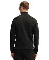 Boss by Hugo Men's Double B Monogram Zip-Neck Sweatshirt