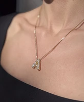 Adornia Gold Pave Bubble Letter Necklace