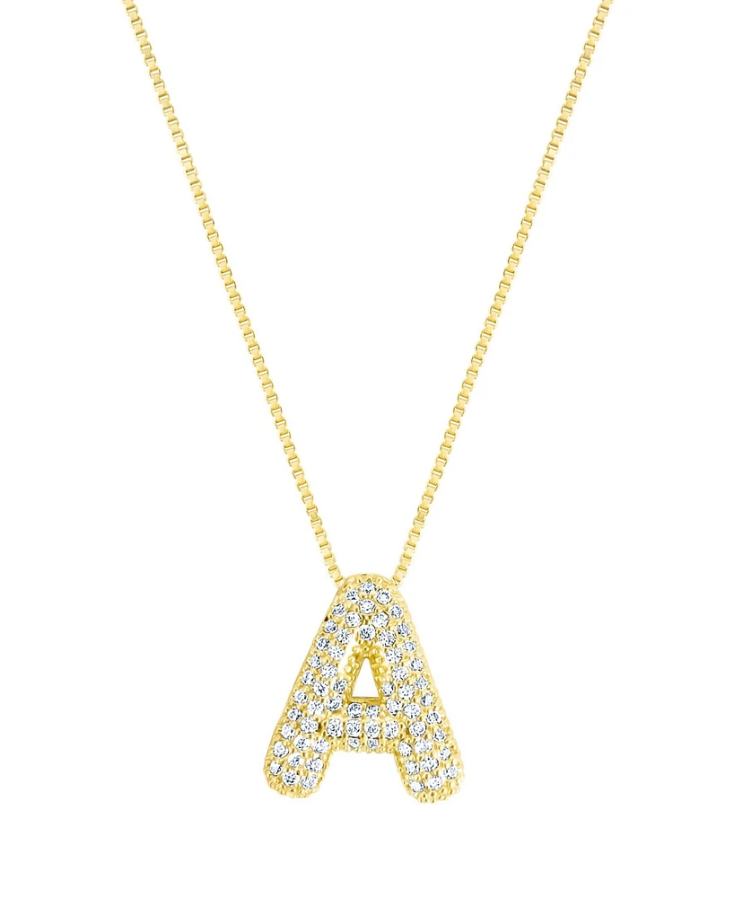 Adornia Gold Pave Bubble Letter Necklace