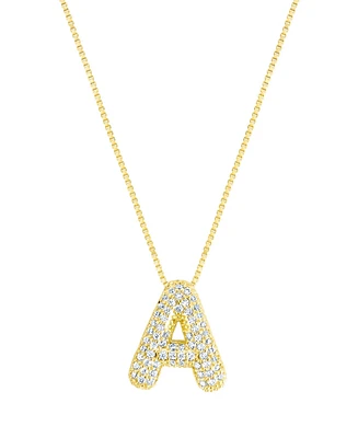 Adornia Gold Pave Bubble Letter Necklace