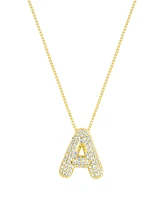 Adornia Gold Pave Bubble Letter Necklace