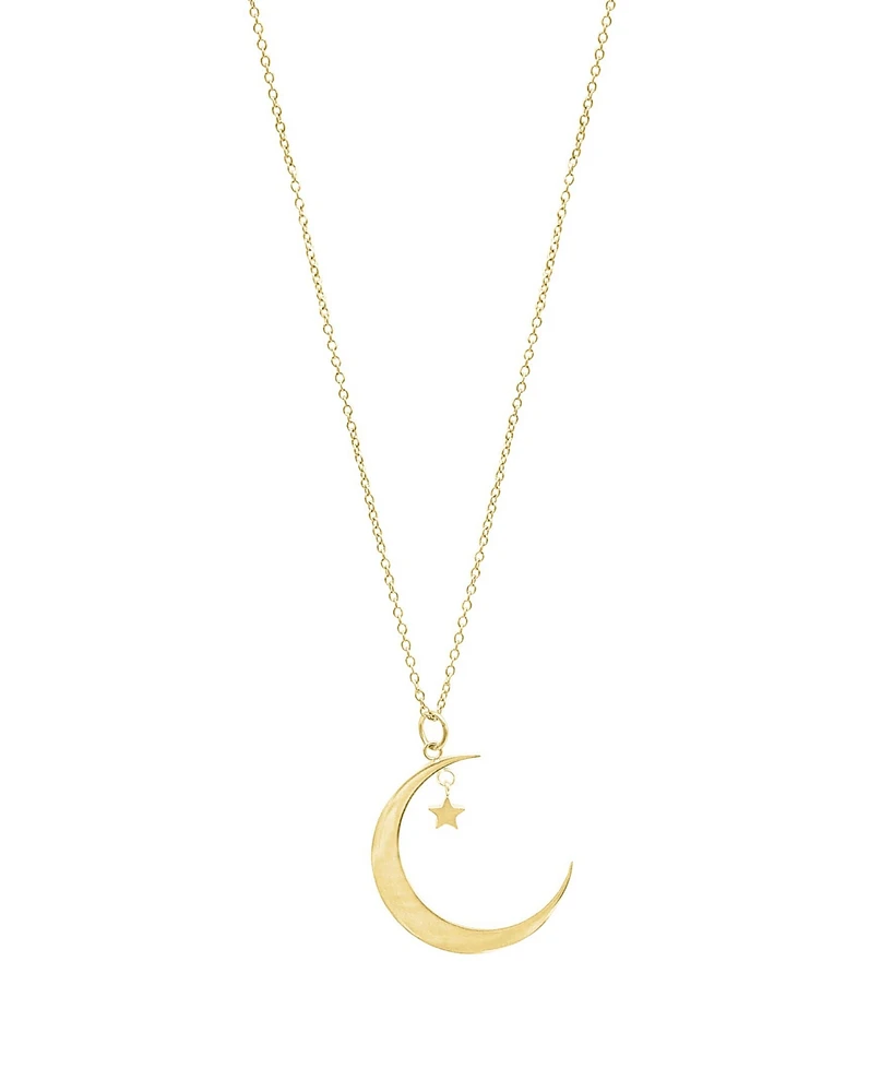 Adornia Gold Hanging Moon and Star Necklace