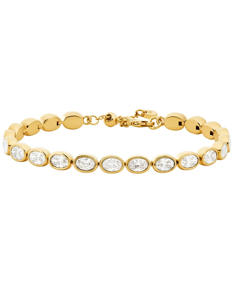 Michael Kors 14K Gold-Plated Brass Bezel-Set Bracelet
