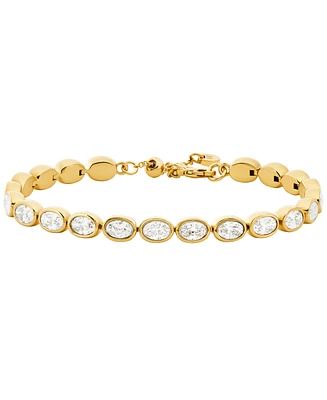 Michael Kors 14K Gold-Plated Brass Bezel-Set Bracelet