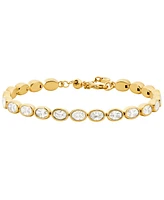 Michael Kors 14K Gold-Plated Brass Bezel-Set Bracelet