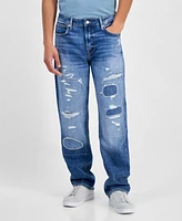 Guess Men's Mason Rip and Repair Distressed Jeans