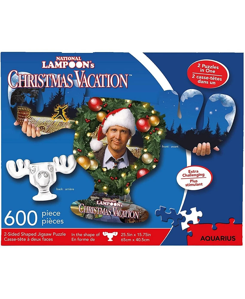 Christmas Vacation Moose Mug & Collage 600 Piece 2 Sided Die Cut Jigsaw Puzzle