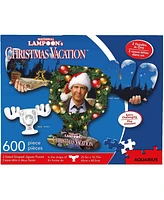 Christmas Vacation Moose Mug & Collage 600 Piece 2 Sided Die Cut Jigsaw Puzzle
