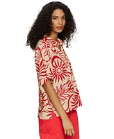 Sanctuary Women's Relaxed Vacation Collared Button-Front Shirt