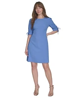 Tommy Hilfiger Women's Jacquard Tie-Sleeve Knit Shift Dress