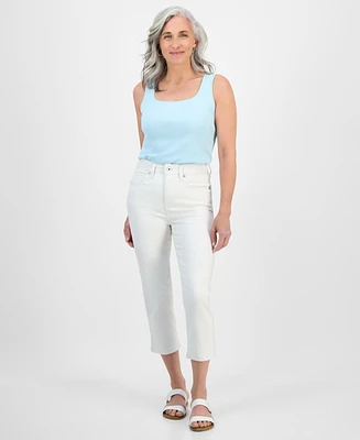 Style & Co Petite Cropped High-Rise Jeans, Exclusively at Macy's