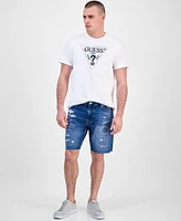 Guess Men's Short Sleeve Triangle Logo Crewneck T-Shirt
