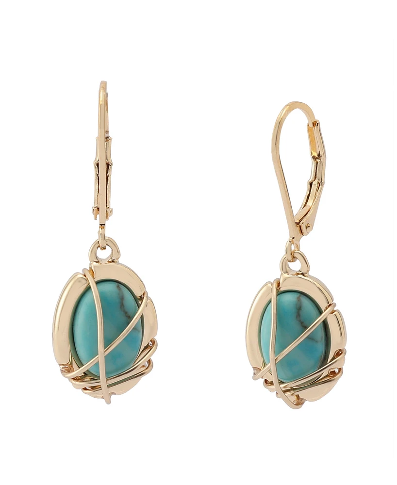 Robert Lee Morris Soho Turquoise Stone Drop Earrings