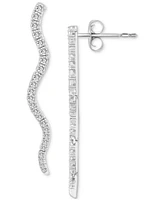 Wrapped in Love Diamond Wavy Drop Earrings (1 ct. t.w.) in 14k White Gold, Exclusively at Macy's