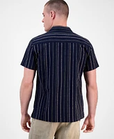 Guess Men's Cooper Short Sleeve Striped Button-Front Shirt