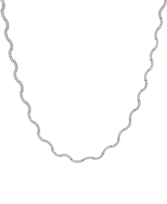 Wrapped in Love Diamond Wavy 16" Tennis Necklace (2 ct. t.w.) in 14k White Gold, Exclusively at Macy's