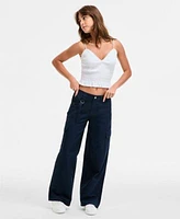 Self Esteem Juniors Smocked Tank Top Celebrity Pink Cargo Pants