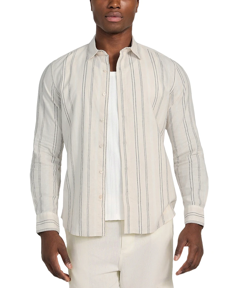 Guess Men's Harkin Relaxed-Fit Stripe Button-Down Shirt