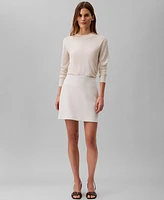 Calvin Klein Women's High Shine Classic Crewneck Sweater
