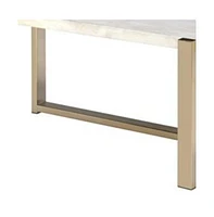43" X 26" X 18" Chrome And White Metal Tube Coffee Table
